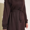 Stone Button Detailing Two-Piece Set Dark Brown - Imagen 4