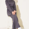 Stone Button Detailing Two-Piece Set Smoke