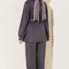 Stone Button Detailing Two-Piece Set Smoke - Image 3