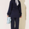 Stone Button Detailing Two-Piece Set Navy Blue – Bild 3