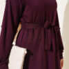 Stone Button Detailing Two-Piece Set Plum - Image 4