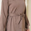 Stone Button Detailing Two-Piece Set Mink - Image 4