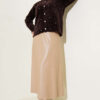 Embellished Floral Buttoned Cardigan with Beaded Details Brown - Image 2