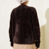 Embellished Floral Buttoned Cardigan with Beaded Details Brown - Image 3