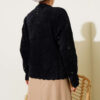 Embellished Floral Buttoned Cardigan with Beaded Details Black - Image 3