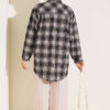 Checkered shirt with a single pocket detail Dark Brown – Image 3
