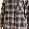Checkered shirt with a single pocket detail Dark Brown – Image 4