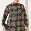 Checkered shirt with a single pocket detail Khaki