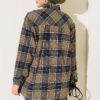 Checkered shirt with a single pocket detail Khaki – Image 3