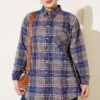 Checkered shirt with a single pocket detail Blue