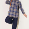 Checkered shirt with a single pocket detail Blue - immagine 2