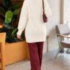 Two-Pocket Detail Fringed Cardigan Ecru – Bild 4