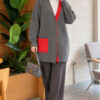 Two-Pocket Detail Fringed Cardigan Smoke - الصورة 2
