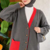 Two-Pocket Detail Fringed Cardigan Smoke - الصورة 3