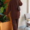 Two-Pocket Detail Fringed Cardigan Brown – Bild 4