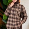 Single-Pocket Plaid Shirt Beige