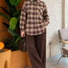 Single-Pocket Plaid Shirt Beige - immagine 2