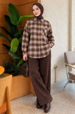 Alternative view of Single-Pocket Plaid Shirt Beige