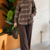 Single-Pocket Plaid Shirt Khaki - immagine 2