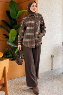 Alternative view of Single-Pocket Plaid Shirt Khaki