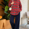 Single-Pocket Plaid Shirt Red - immagine 2