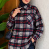 Single-Pocket Plaid Shirt Navy Blue – Bild 3