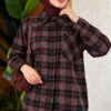 ⁦Single-Pocket Plaid Shirt Black⁩ - الصورة ⁦3⁩