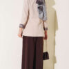 Single-Layer Pleated Palazzo Trousers Brown - Imagen 3