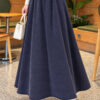 Tensel Skirt with Pocket Detail Navy Blue
