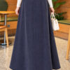 Tensel Skirt with Pocket Detail Navy Blue – Bild 4