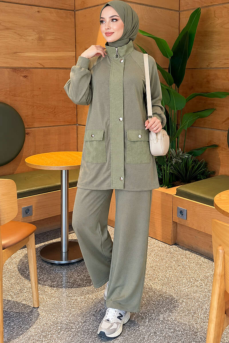 Canvas-Style Two-Piece Set with Pocket and Zip Hazel – Bild 4