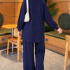 Canvas-Style Two-Piece Set with Pocket and Zip Navy Blue – Bild 3