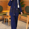 Canvas-Style Two-Piece Set with Pocket and Zip Navy Blue – Bild 4