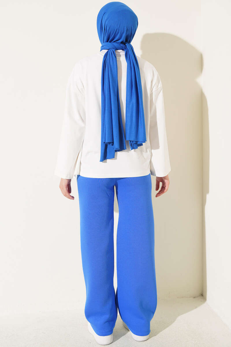 Three-Thread Pocket Pants Blue - الصورة 3