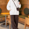 Three-Thread Hooded Zip-Up Cardigan Ecru - Afbeelding 2