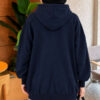 Three-Thread Hooded Zip-Up Cardigan Navy Blue - immagine 4