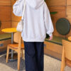 Three-Thread Hooded Zip-Up Cardigan Grey - Imagen 4