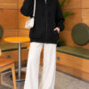 Three-Thread Hooded Zip-Up Cardigan Black - Imagen 2