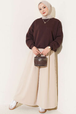 Alternative view of Three-Thread French Terry Sweatshirt Brown