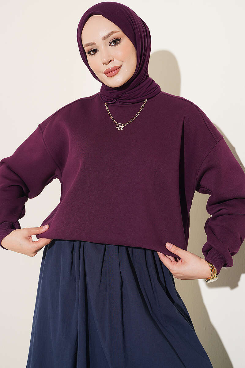 Three-Thread French Terry Sweatshirt Plum