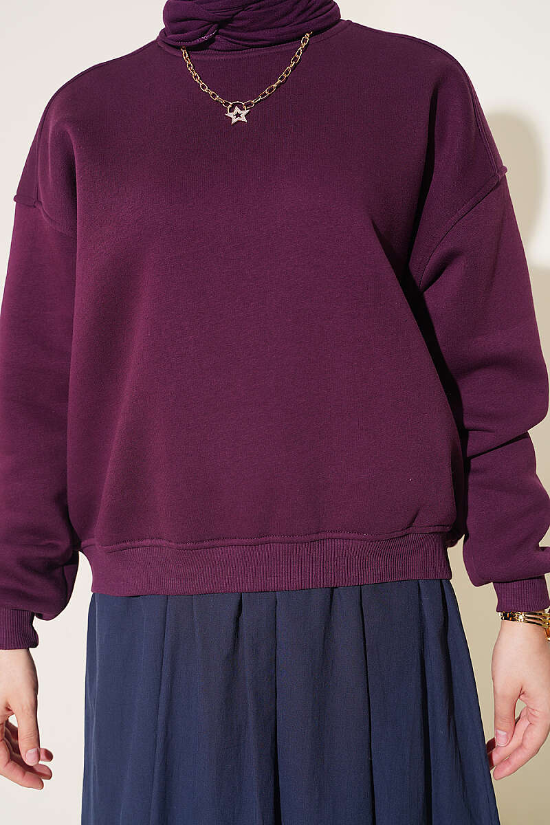 Three-Thread French Terry Sweatshirt Plum - immagine 4