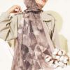 Triangle Pattern Bamboo Crinkle Scarf Beige
