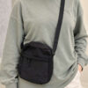Unisex Zip-up Crossbody Shoulder Bag Black
