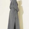 Long Ribbed Knit Tunic with Side Slit Details Smoke - Afbeelding 3