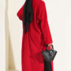 Long Ribbed Knit Tunic with Side Slit Details Red – Bild 3
