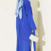 Long Ribbed Knit Tunic with Side Slit Details Saxon Blue - immagine 3