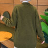 V-Neck Button-Front Oversized Knit Cardigan Khaki - Afbeelding 3