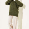 V-Neck Ribbed Knit Tunic Khaki - Imagen 2