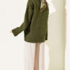 V-Neck Ribbed Knit Tunic Khaki - Imagen 3