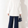 V-Neck Bearded Button-up Cardigan White – Image 4